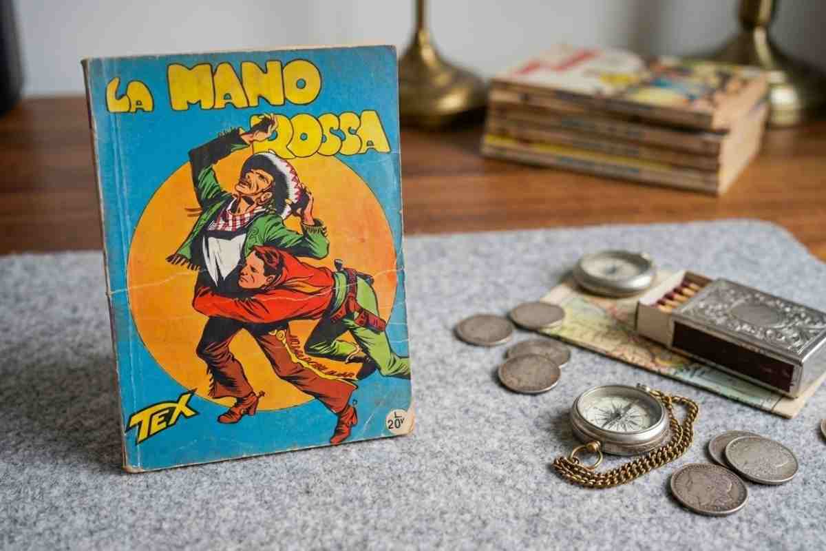 una prima stampa di tex willer su un tavolo