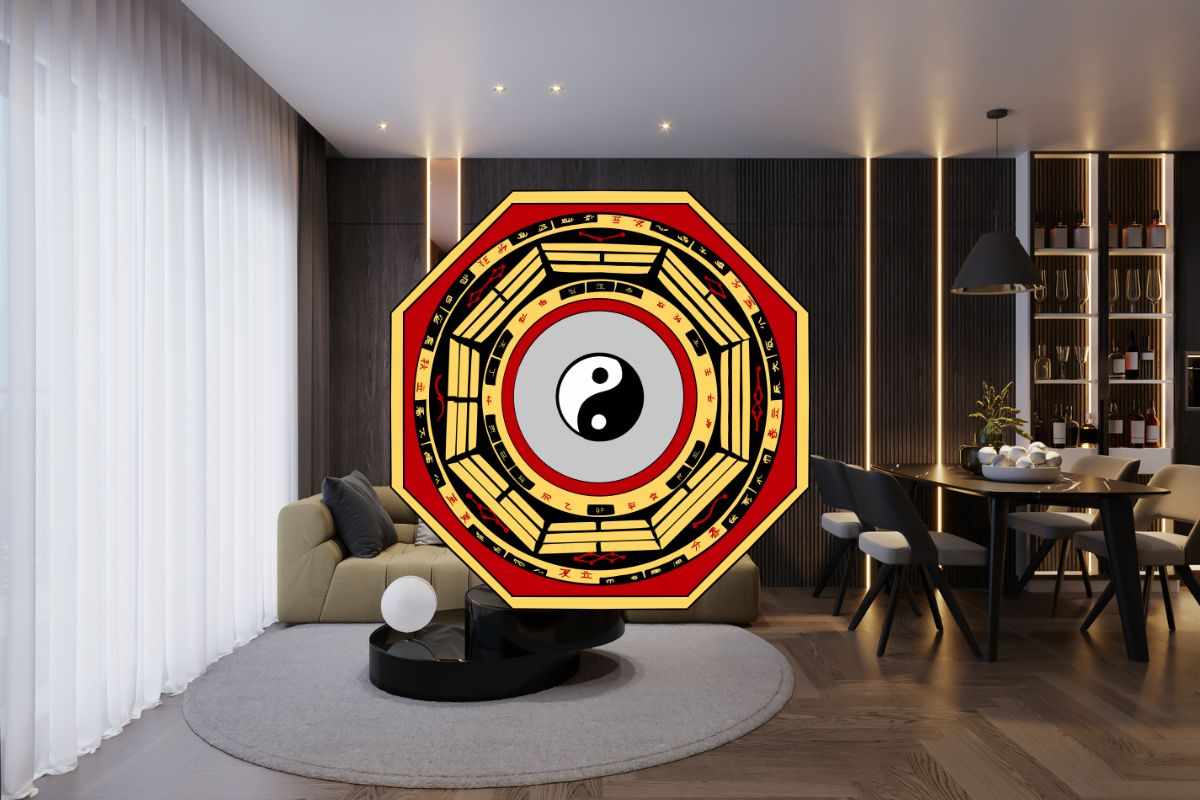 soggiorno moderno e simbolo del feng shui