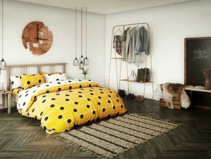 camera da letto con arredamento retrò